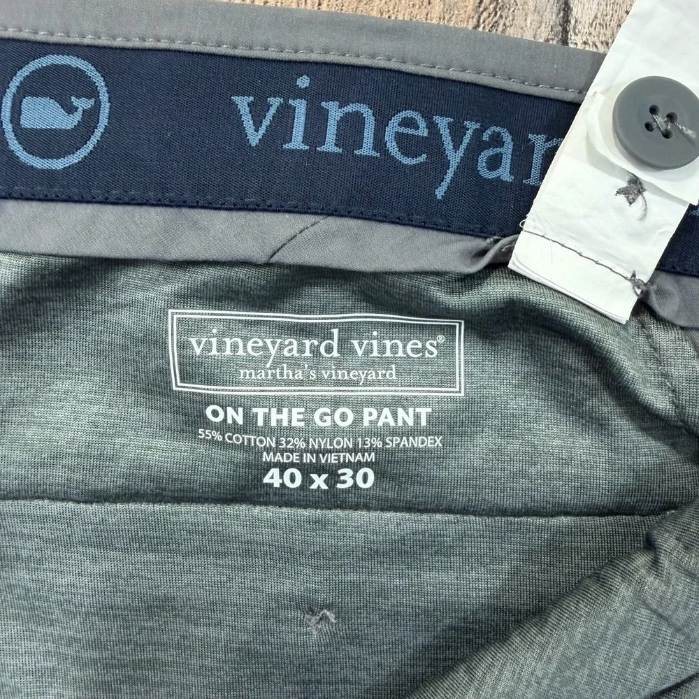 Vineyard Vines On The Go Pants Mens 40x30* Gray Performance Stretch Golf Classic
